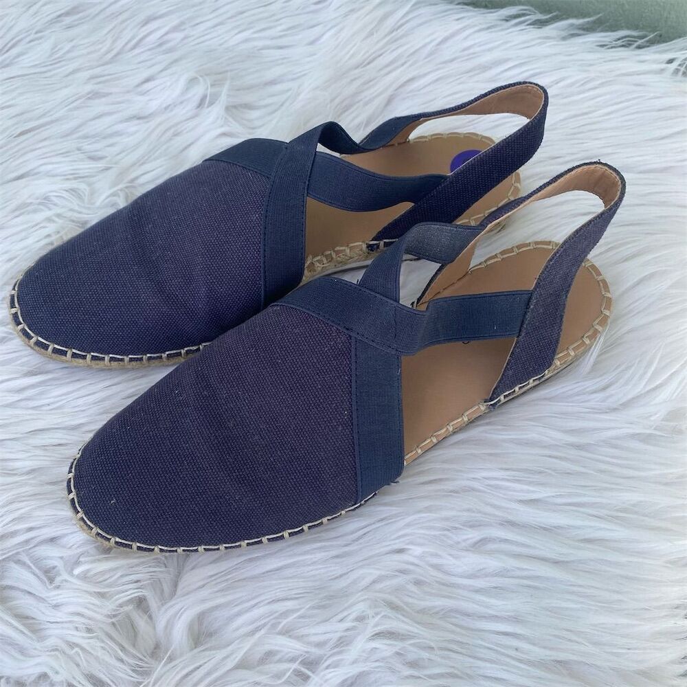 Lucky Brand Women's Espadrille Sandals Navy Blue Size 8.5